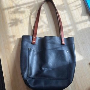 Portland Leather Leather Tote Dark Blue